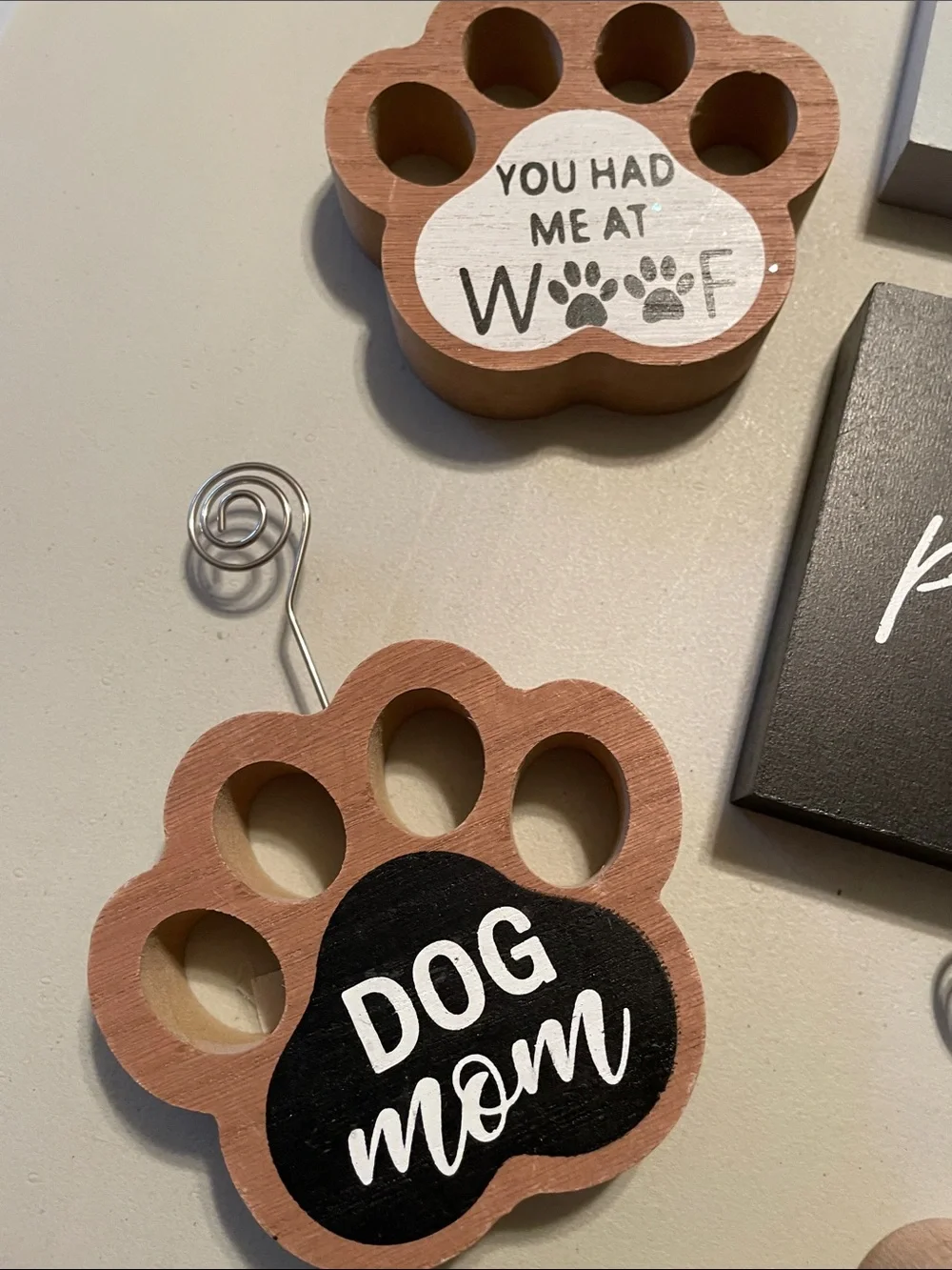 Dog Paw Wall Art Set - Black, White, and Brown 10pc New